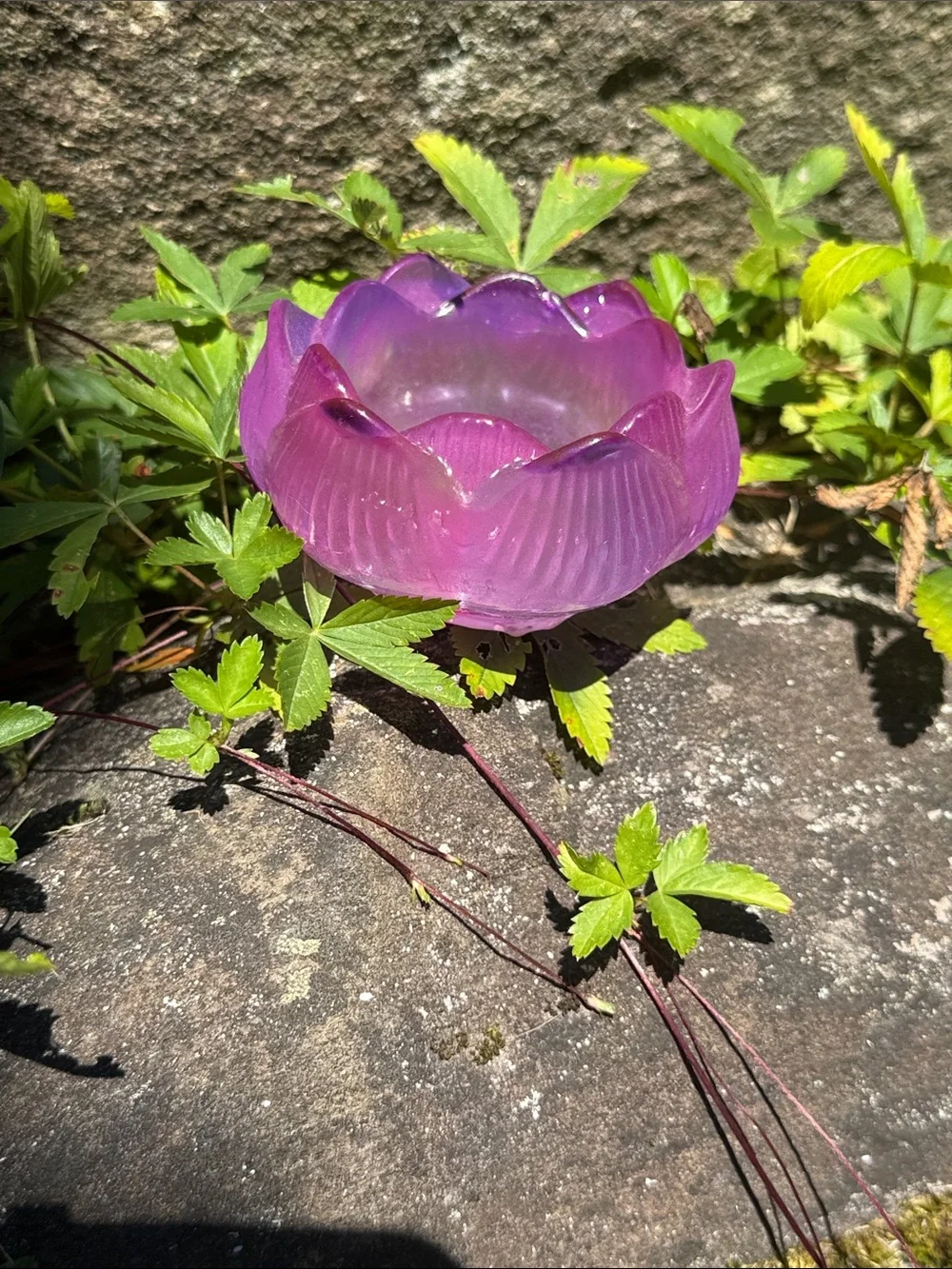 Pink Lotus-Shaped resin candle holder
